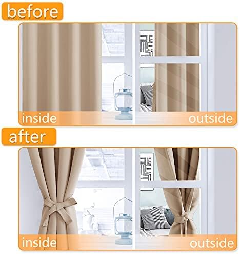 Blackout Curtains for Bedroom, 52 x 54 Inches Long, 2 Panels | Thermal - Image 4