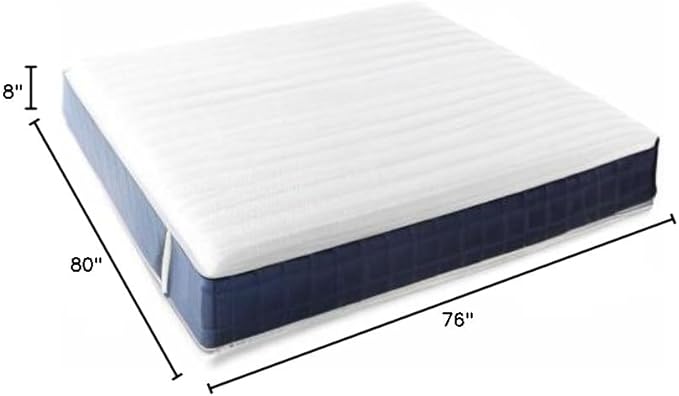 Mellow 8 Inch RENA Pocket Spring Mattress with Green Tea Memory Foam, King,Navy