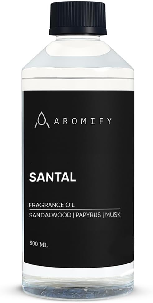 Santal Diffuser Oil, 16.9 FL Oz, 500 mL, Diffuser Fragrance Oil for Home, Bathroom & Office, Aromatherapy Blend of Natural Essential Oil, Sandalwood & Musk Scent.