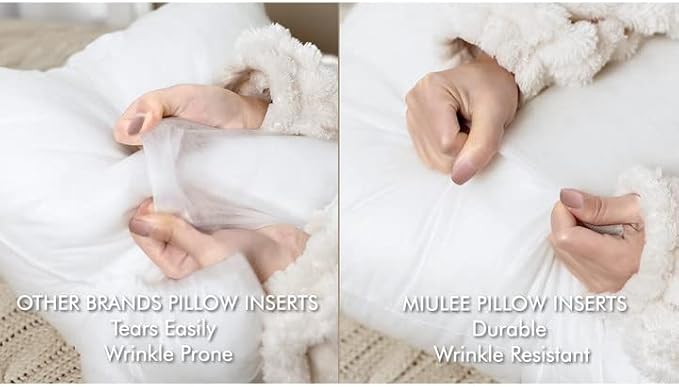 MIULEE Pillow Insert 12x20 Inch Decorative Rectangle Throw Pillow Insert | - Image 8