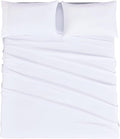Mejoroom California King Size Sheet Set - Soft Microfiber Bed Sheets,Deep Pocket Fitted Sheet, Breathable, Wrinkle & Fade Resistant - 4 Piece (California King,White)