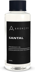 Santal Diffuser Oil, Diffuser Fragrance Oil for Home, Bathroom & Office, Aromatherapy Blend of Natural Essential Oil, Sandalwood & Musk Scent, 1.6 Fl Oz, 50 mL