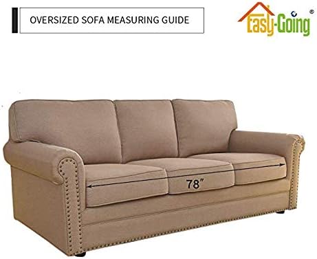 Easy-Going Reversible Couch Cover, 3 Cushion Sofa, Christmas Red/Ivory | - Image 7