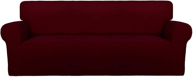 PureFit Stretch Couch Covers for Sofa Large Sofa Slipcovers Wine | 1-Piece by PureFit