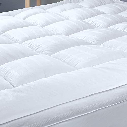 Plush Extra Thick Short Queen Mattress Topper for RV Camper(60x75 Inches), Cooling & Soft Pillow Top Mattress Topper with Cotton Cover, Overfilled Mattress Pad Cover for Firm Mattress