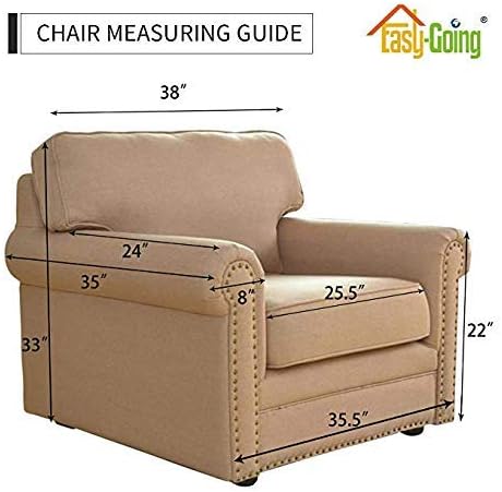 Easy-Going Reversible Couch Cover, Small Chair, Cyan/Ivory | Machine Washable - Image 8