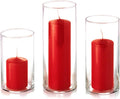 yummi Set of 36 Slim Pillars and Cylinder Vases - Ruby Red