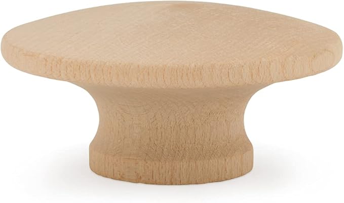 Woodpeckers End Grain Large Wooden Knobs 2 inch for Bifold Closet Doors, Dresser, Cabinet, Pack of 50 Unfinished Knobs for Crafts, Knob Replacement, Furniture