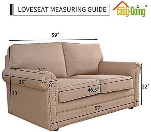 Easy-Going Reversible Couch Cover, 2 Cushion Sofa, Light Gray/Ivory | Loveseat - Image 8