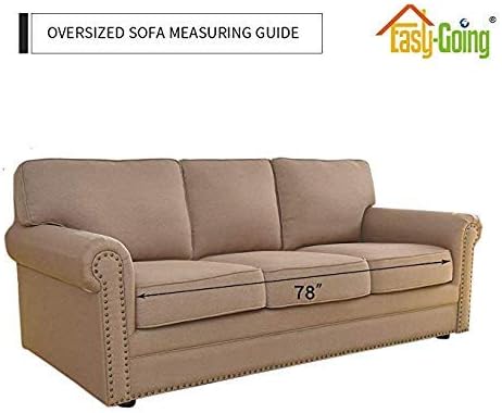 Easy-Going Reversible Couch Cover, 3 Cushion Sofa, Taupe/Ivory | Machine - Image 8