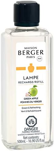 Lampe Berger Fragrance Refill by Maison Berger | for Home Fragrance Oil Diffuser | Purifying and perfuming Your Home | 16.9 Fluid Ounces - 500 milliliters | Made in France (Green Apple)