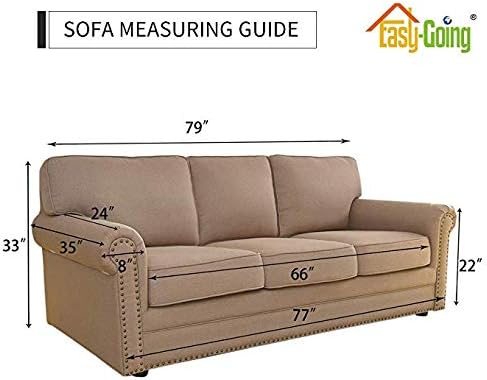 Easy-Going Reversible Couch Cover, 3 Cushion Sofa, Chocolate/Ivory | Machine - Image 7