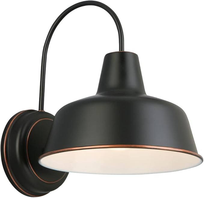 Design House Mason 1-Light Indoor/Outdoor Wall Light with Metal Shade, Wet Rated for Porch, Patio, and Garage, 579375