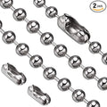 Vinaco Pull Chain, 2 Pieces 36 Inch Stainless Steel Bead Chain, Great Pulling Force & Rustproof, 6 Size, 3.2mm ball chain with 4 free Matching Connectors - Silver (36 inch)