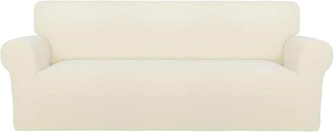 PureFit Stretch Couch Covers for Sofa Large Sofa Slipcovers Ivory | 1-Piece by PureFit