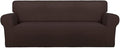 PureFit Stretch Oversized Couch Covers Fleece Sofa Slipcovers Chocolate | by PureFit
