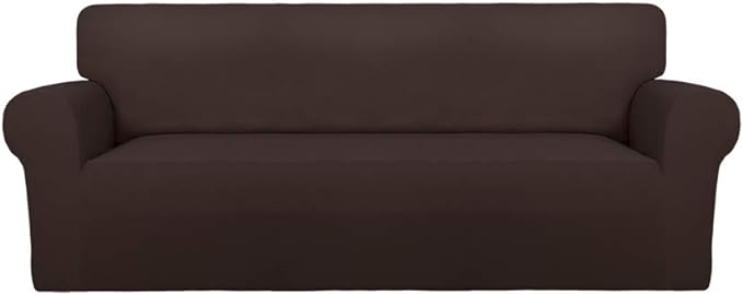 PureFit Stretch Couch Covers for Sofa Large Sofa Slipcovers Chocolate | 1-Piece by PureFit