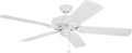 Honeywell Ceiling Fans Belmar 52 Inch Ceiling Fan Without Light, Outdoor Ceiling Fan with Pull Chain, Tri-Mount Traditional 5 Blade Design, ETL Wet Rated, White (50198-01)