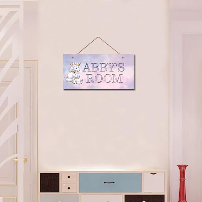 Personalized Signs Unicorn Sign, Unicorn Canvas Wall Art for Teen Girls Bedroom Nursery Kids Room Motivational Decor for Unicorn Fans Boys Room Little Man Cave