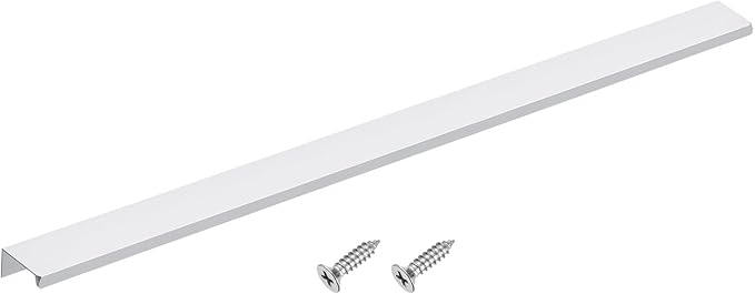 uxcell Cabinet Finger Edge Pull, 1pcs 500mm / 19.69" Aluminum Alloy Back Mount Hidden Cabinet Pulls Concealed Handle for Home Kitchen Drawer Cabinet, Silver