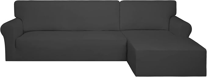 PureFit Stretch Sectional Couch Covers 2 pcs Non Slip L Shape Sofa Cover by PureFit
