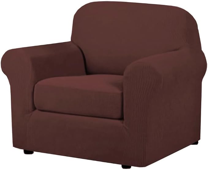 H.VERSAILTEX 2 Piece Couch Cover Stretch Stylish Chair Cover Furniture by HVERSAILTEX