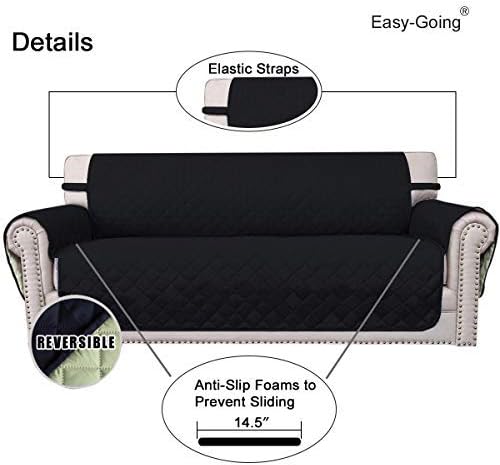 Easy-Going Reversible Couch Cover, 4 Seater Sofa, Washable Slipcover - Image 3