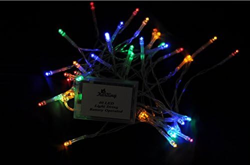 Karlling Battery Operated Christmas Lights,13 ft Short Clear Wire String Led Twinkle Fairy Light for Small Mini Xmas Tree and Wedding Party Indoor/Outdoor Decoration(Multicolor,20 Pack)