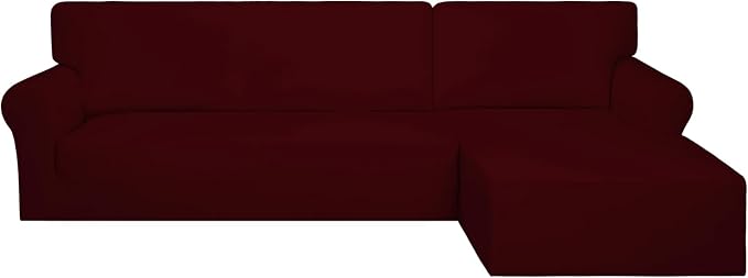 PureFit Stretch Sectional Couch Covers 2 pcs Non Slip L Shape Sofa Cover | by PureFit