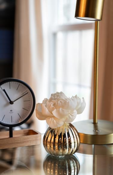 Bridgewater Candle Welcome Home Flower Diffuser | Cinnamon, Plum, Apple Scented Diffuser | Metallic Decorative Air Freshener for Home | 8 oz | 60 Day Lifespan
