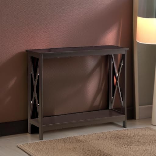 Convenience Concepts Oxford Console Table 39.5" - Sofa Table with Storage Shelf, Transitional Entryway Hall Table for Living Room and Bedroom, Display Foyer Table, Espresso