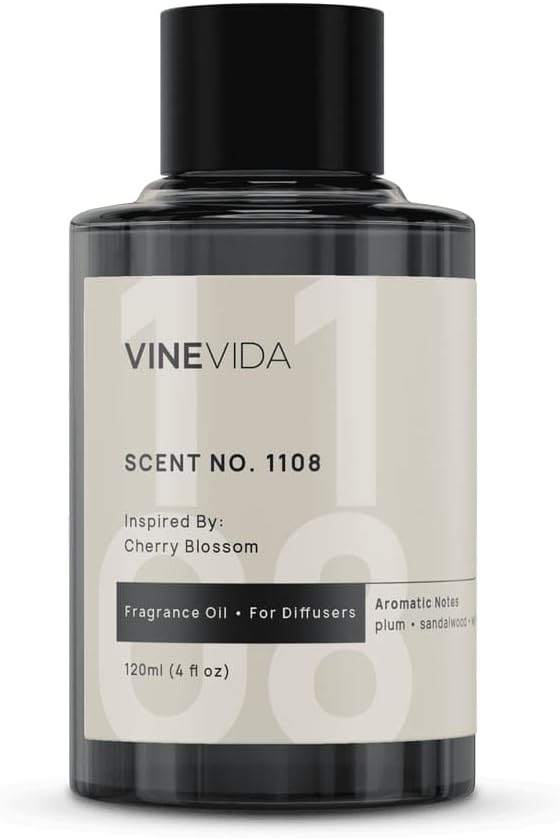 VINEVIDA [4 Fl Oz] Scent NO. 1108 Fragrance Oil for Cold Air Diffusers, Aromatic Notes of Plum Sandalwood Watermelon, Essential Oils for Diffuser Oil Refill & Air Freshener Room Spray
