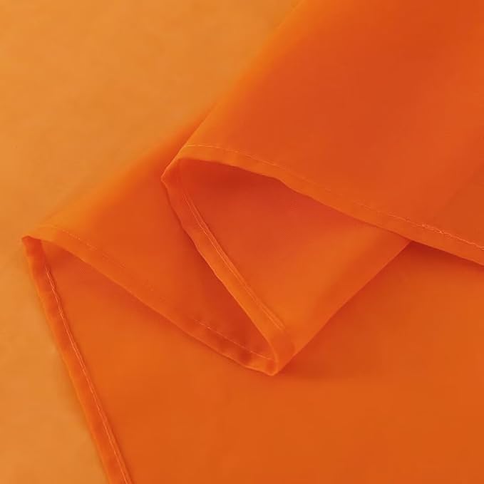 SpaceDresser Basic Rod Pocket Sheer Voile Window Curtain Panels Orange 2 Panels - Image 7