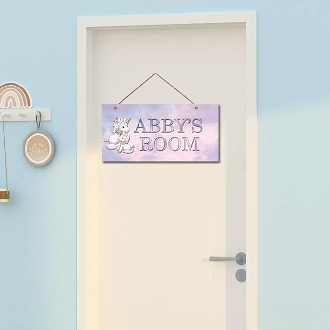 Personalized Signs Unicorn Sign, Unicorn Canvas Wall Art for Teen Girls Bedroom Nursery Kids Room Motivational Decor for Unicorn Fans Boys Room Little Man Cave