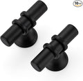 10 Pack Matte Black Cabinet Knobs - Kitchen Cabinet Knobs Black Cabinet Pulls for Kitchen Cabinet Drawer Stainless Steel Dresser Knobs for Cabinet Hardware 2 Inch Length Single Hole T Bar
