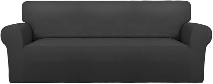 PureFit Stretch Couch Covers for Sofa Large Sofa Slipcovers Dark Gray | 1-Piece by PureFit