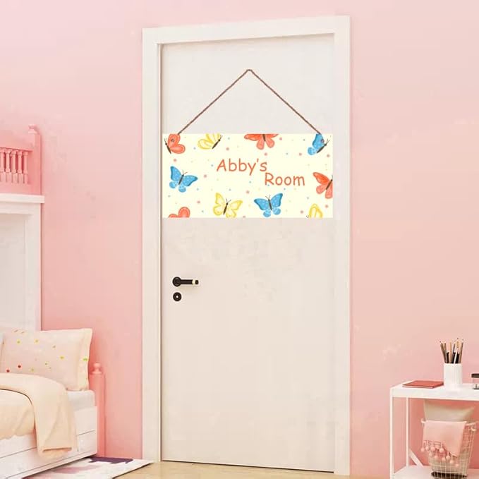 Personalized Sign Vintage Wall Decor For Kids Room Butterfly Decoration Nursery Decor Party Decorations For Little Man Cave Wall Art Decor For Boys Room Girls Bedroom