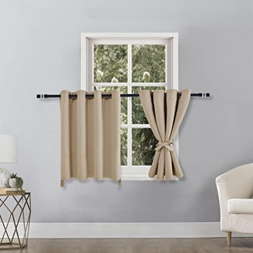 RV Blackout Curtains for Bedroom 52 x 36 Inches Long Beige 2 Panels | Thermal - Image 2