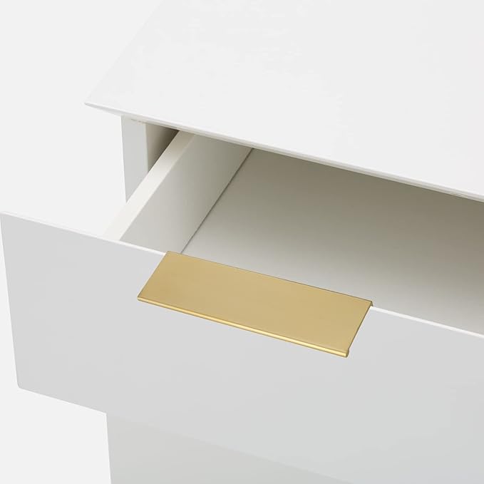 goldenwarm 30 Pack Gold Finger Edge Pulls Drawer Finger Pulls Champagne Gold Kitchen Hardware Handles Bedroom Dresser Drawers,3in Hole Center