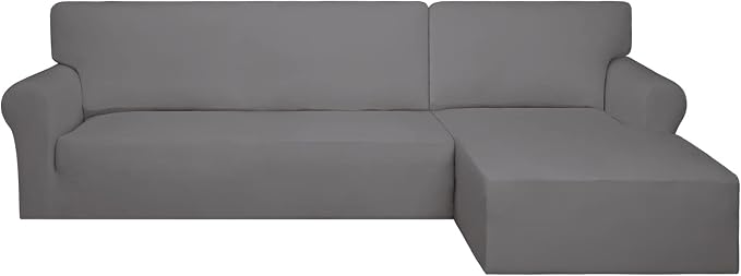 PureFit Stretch Sectional Couch Covers 2 pcs Non Slip L Shape Sofa Cover by PureFit