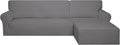 PureFit Stretch Sectional Couch Covers 2 pcs Non Slip L Shape Sofa Cover by PureFit