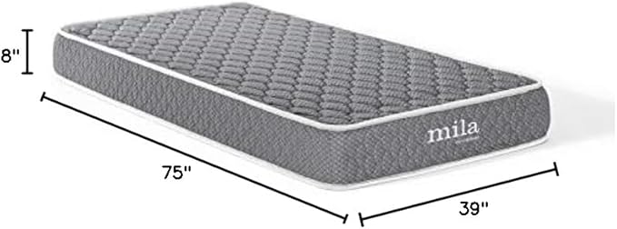 Modway Mila 8" Twin Mattress - Firm 8 Inch Memory Foam Mattress - 10-Year Warranty