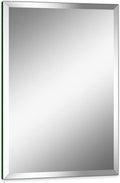 12"x16" Frameless Rectangle Wall Mirror with 1 inch Beveled Edge for Bathroom Vanity