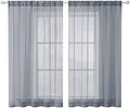 MIULEE 2 Panels Sheer Curtains for Living Room 54X45 Inch Dark Grey | Window by MIULEE