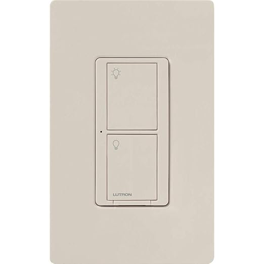 Lutron Caseta Original Smart Light Switch (Lutron Smart Hub Required), for Home, LED Lights, and Fans, 6 Amp, Single-Pole/3-Way, Neutral Required, PD-6ANS-LA, Almond, 12 Pack
