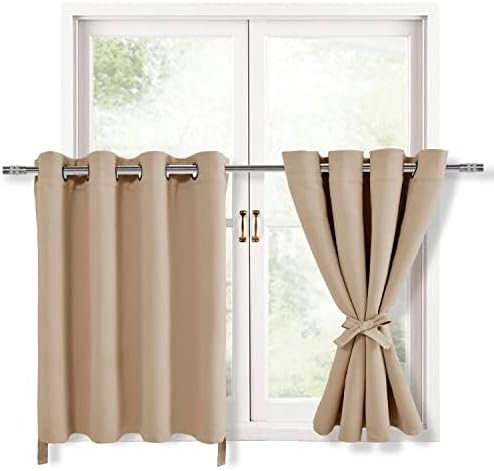 RV Blackout Curtains for Bedroom 52 x 30 Inches Long Beige 2 Panels | Thermal by Hiasan