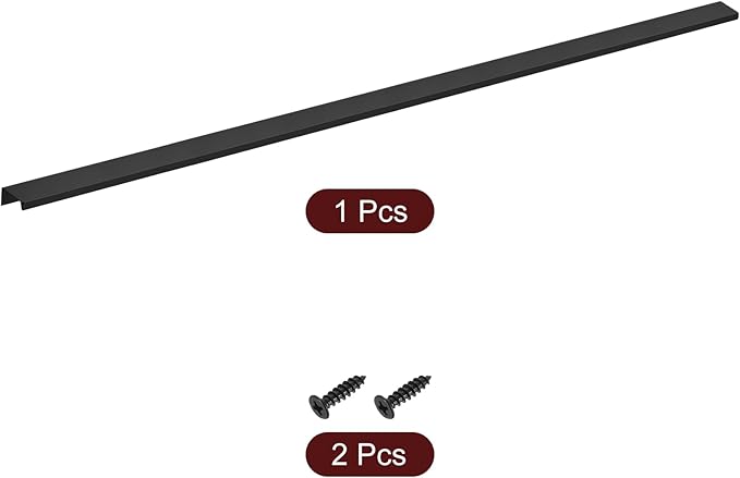 uxcell Cabinet Finger Edge Pull, 1pcs 800mm / 31.5" Aluminum Alloy Back Mount Hidden Cabinet Pulls Concealed Handle for Home Kitchen Drawer Cabinet, Black
