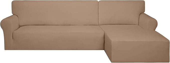 PureFit Stretch Sectional Couch Covers 2 pcs Non Slip L Shape Sofa Cover | by PureFit