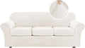 H.VERSAILTEX Modern Velvet Plush 4 Piece High Stretch Sofa Slipcover Sofa Cover by HVERSAILTEX