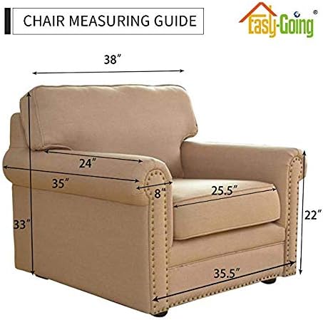 Easy-Going Reversible Couch Cover, Small Chair, Christmas Red/Ivory | Machine - Image 7